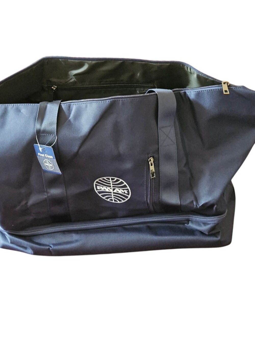 Pan Am Travel Duffle Bags First Class Embroidered Logo Shoe Compartment
